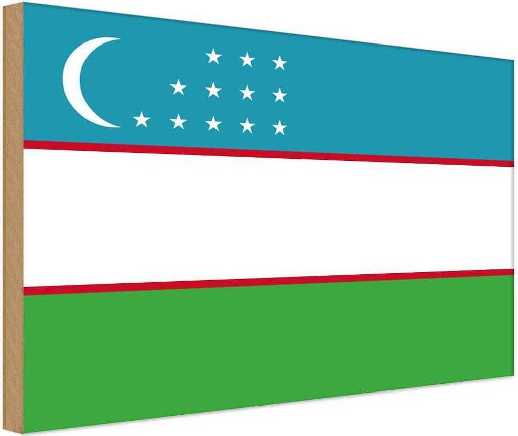 vianmo Holzschild 30x40 cm Usbekistans Uzbekistan Flagge Produktbild 