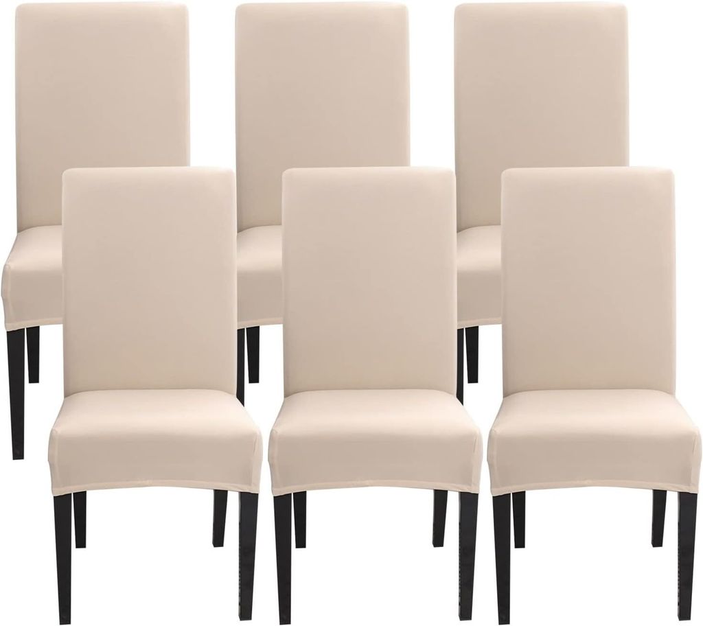 6 Stück Stretch-Stuhlhussen, universelle waschbare Produktbild 