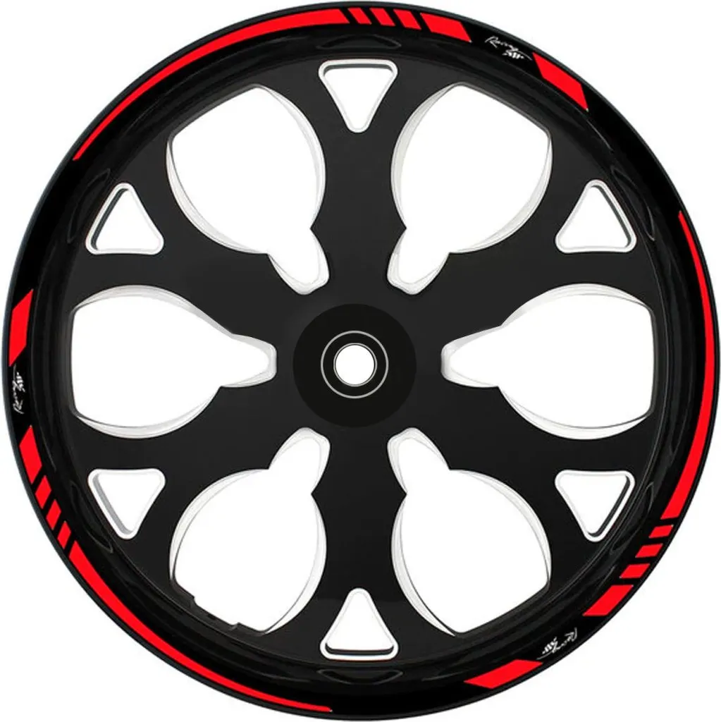 Autocollant de bord de jante moto Racing Style rouge pour jantes 17 pouces