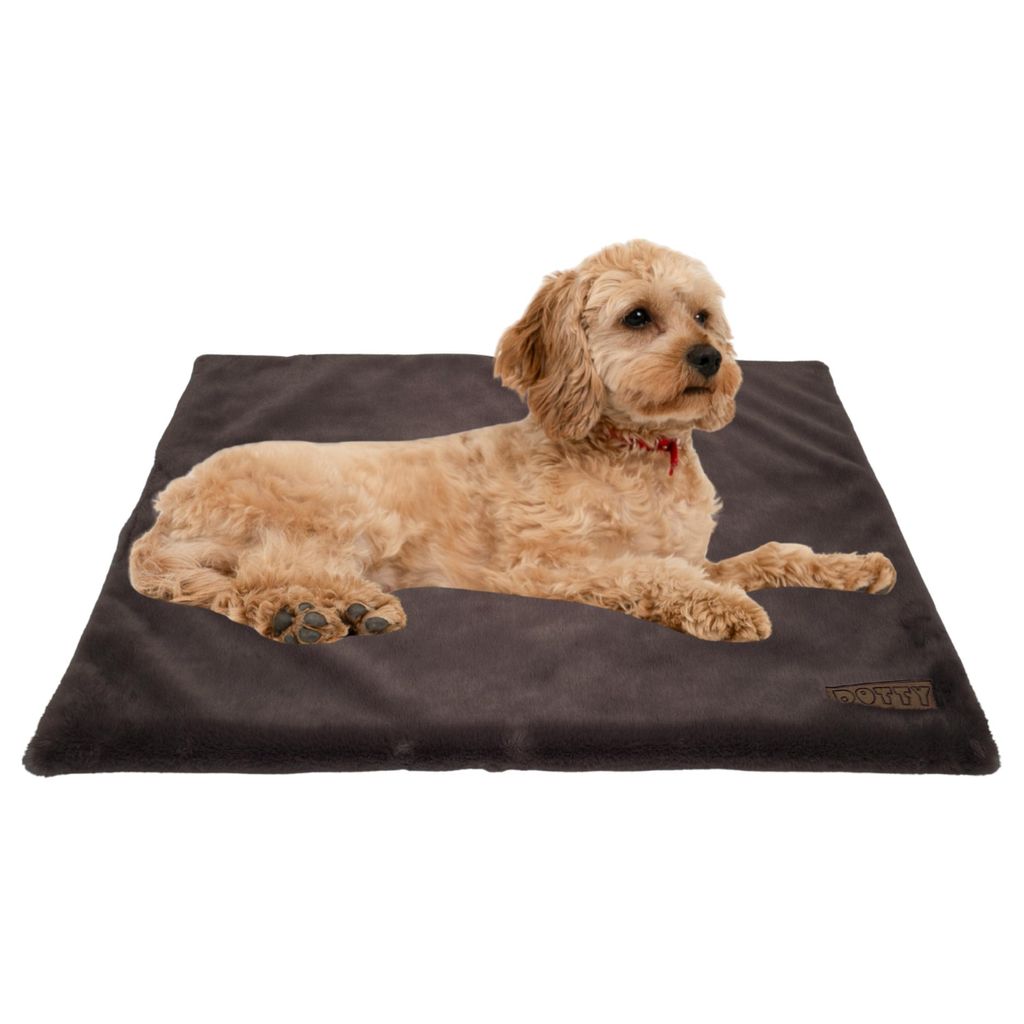 Fellmatte für Hunde, waschbar & rutschfest – Hundematte für Auto, Hundebox, Sofa – Reisebett für kleine & große Hunde - Braun weiches Kusch...
