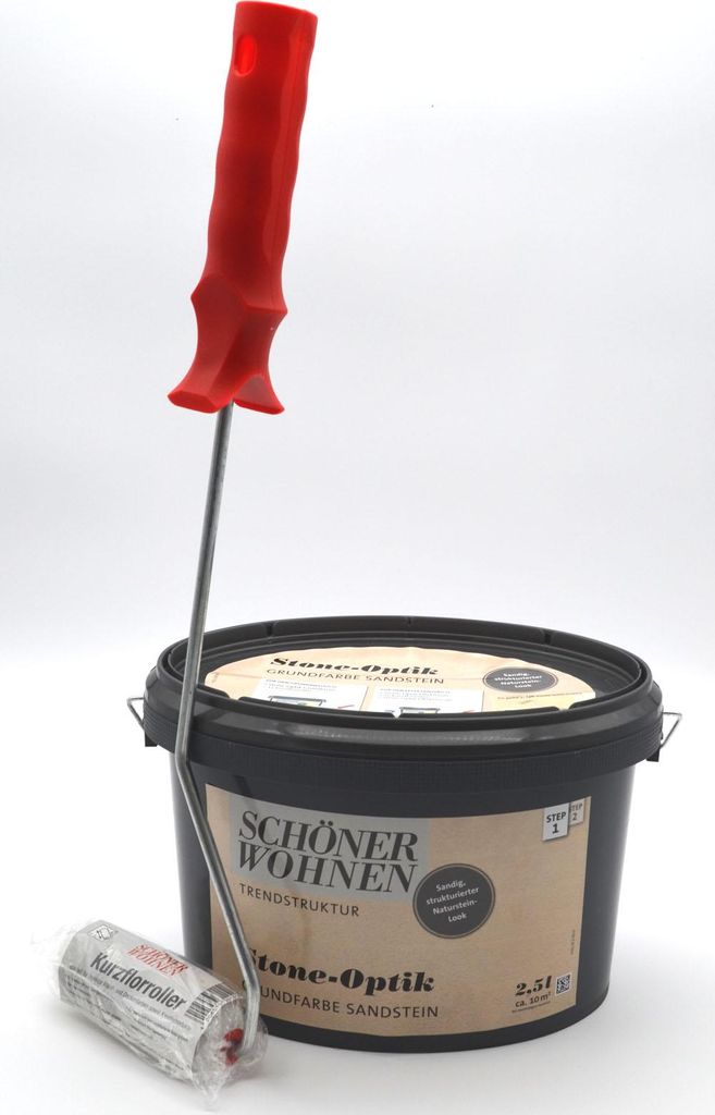 Schöner Wohnen Stone-Optik Grundfarbe Sandstein 2,5 l mit Roller