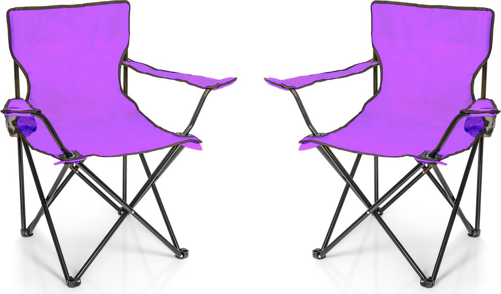 BigDean 2X Faltstuhl LILA Campingstuhl Anglerstuhl mit Produktbild 
