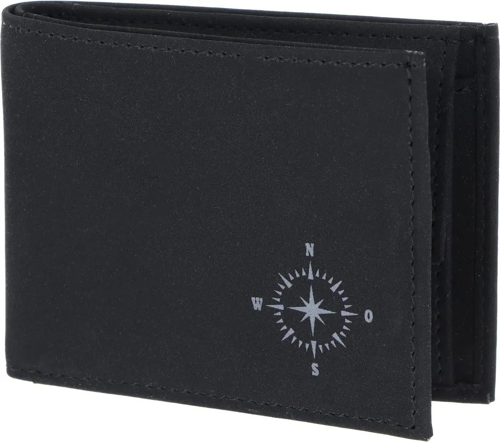Oxmox Portafoglio Cryptan RFID Windrose 2.0 Pocketbörse Nero