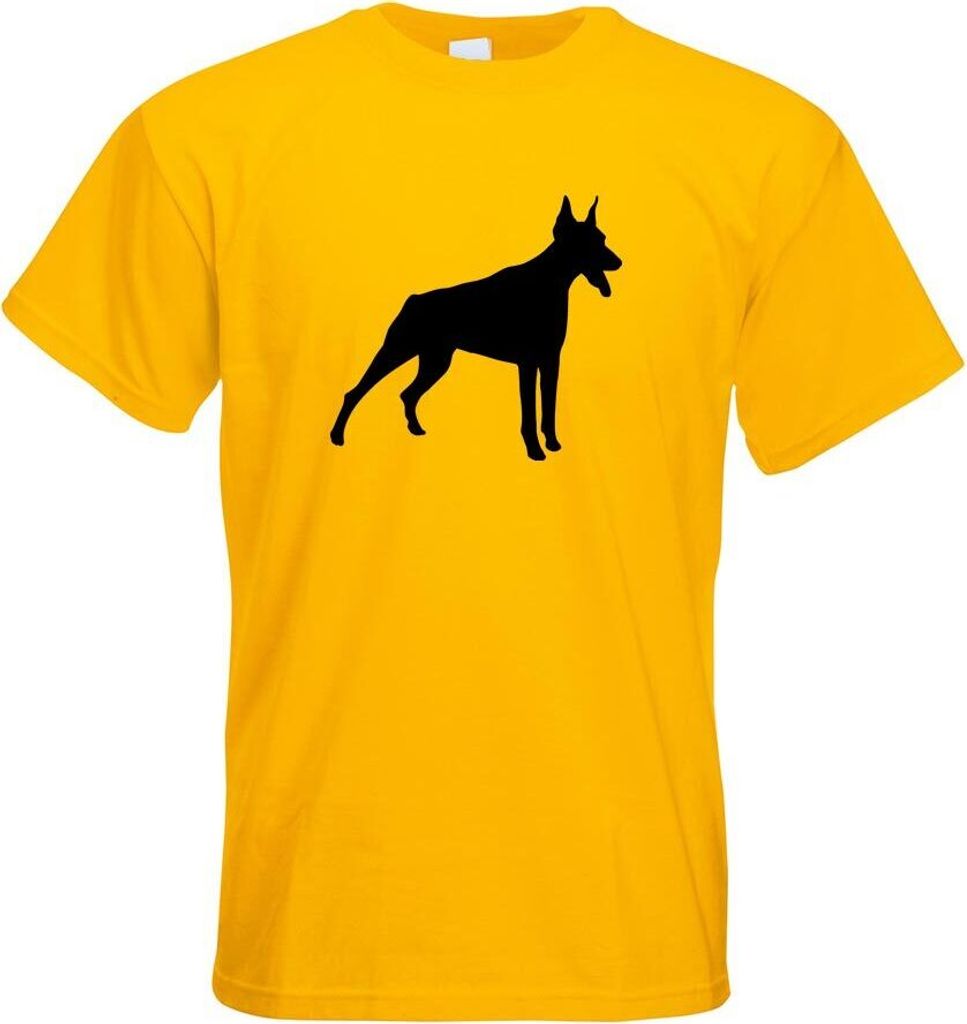 Kiwistar - T-Shirt - gelb - Dobermann Hunderasse Dog Herren Funshirt Bedruckt Design Sprüche Spruch Motive - mit Motiv Bedruckt - Funshirt Design ...