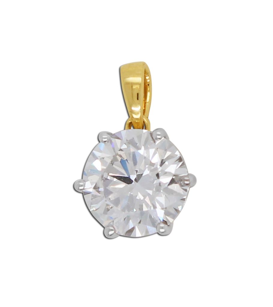 Brillant Anhänger 1.50ct F VSI Gelbgold 585 14K Lab Grown Diamant IGI Zertifikat