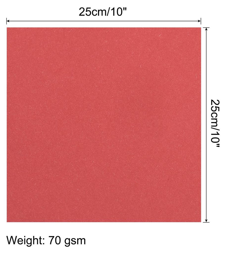 50 Blatt Origami Papier, doppelseitiges Bastelpapier leuchtendes Rot 25 x 25 cm Bastelpapier Set 70 g/m2, Faltpapier Quadratisch fš¹r DIY, Schul-...