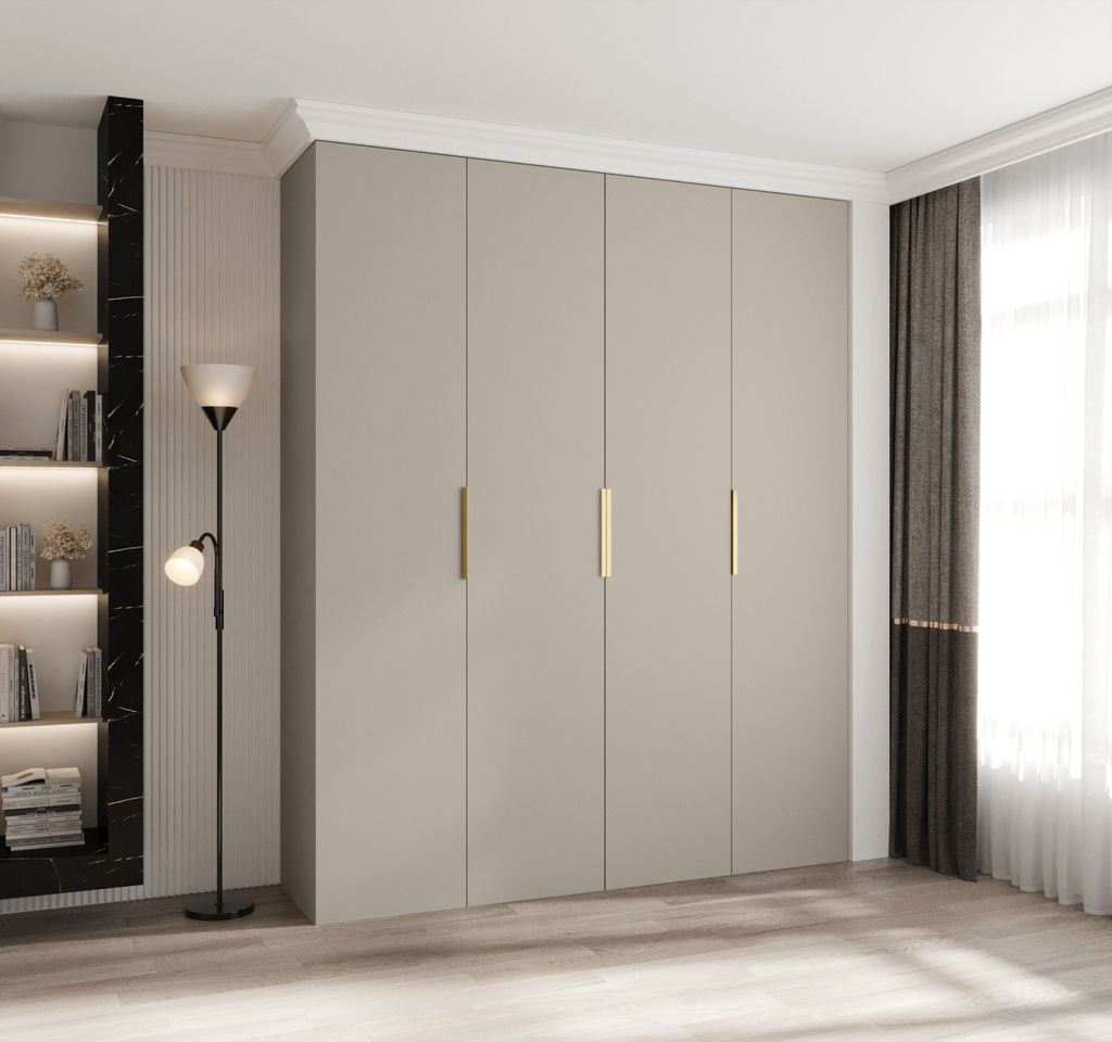 Kleiderschrank mit Regalen 200/40 LORENA 4 - Kaschmir / Gold