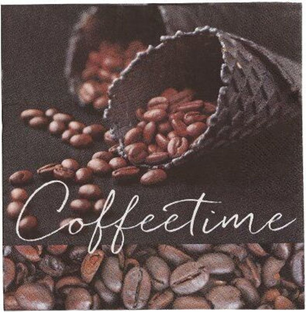 200 Servietten, 3-lagig 1/4-Falz 33 cm x 33 cm "Coffeetime"