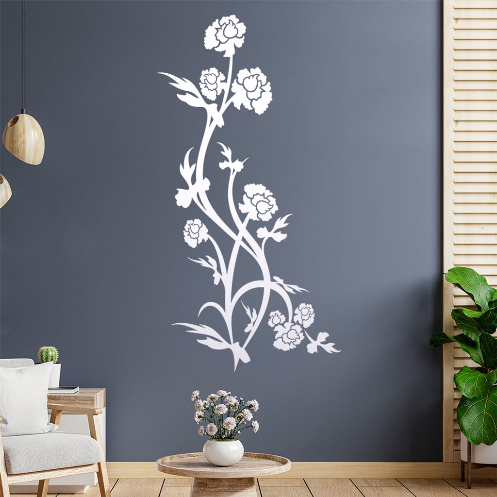 Schöne Blüten Ranke Wandtattoo in 6 Größen - Wandaufkleber Wall Sticker - Dekoration, Küche, Wohnzimmer, Schlafzimmer, Badezimmer