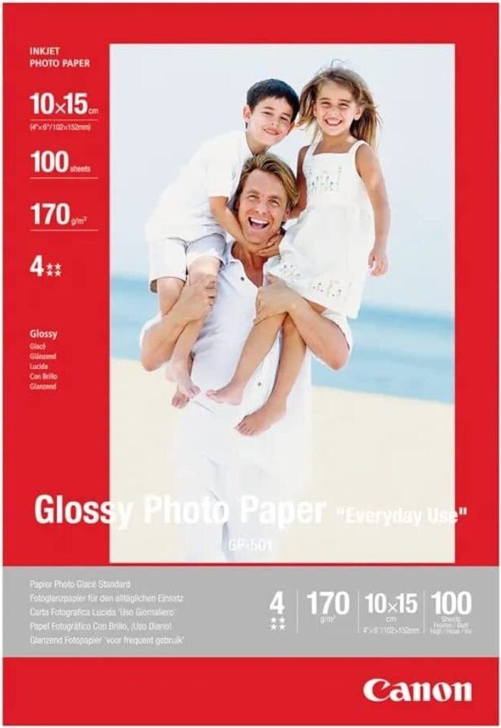 Original Canon Glossy Foto Papier 10 x 15 cm 210 g/qm 100 Produktbild