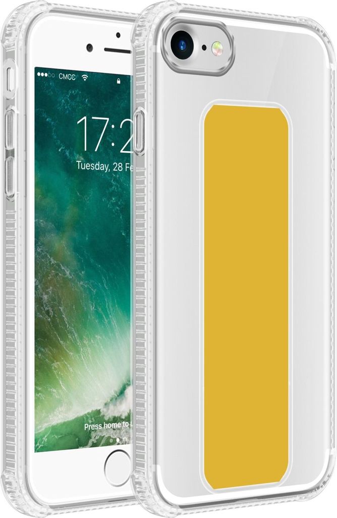 Cadorabo Schutzhülle für Apple iPhone 7 / 7S / 8 / SE 2020 Hülle in Gelb Etui TPU Silikon Case Cover Standfunktion