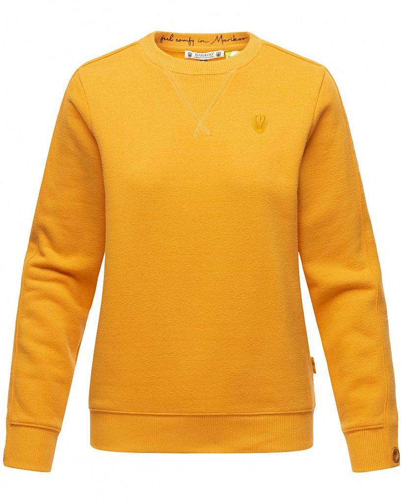 Marikoo Damen Sweatshirt Pullover Recycled Pulli Langarm Warm Hoodie Sweater Umikoo Gelb Gr. 42 - XL
