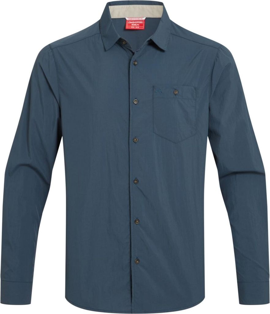 Craghoppers NosiLife Nuoro LS Shirt II Outdoor Hemd Herren, Größe:XXL, Farbe:Blue Stone