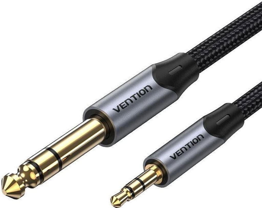 Vention Baumwolle geflochtene TRS 3,5 mm männlich zu 6,5 mm männlich Audiokabel 10M grau Aluminiumlegierung Typ