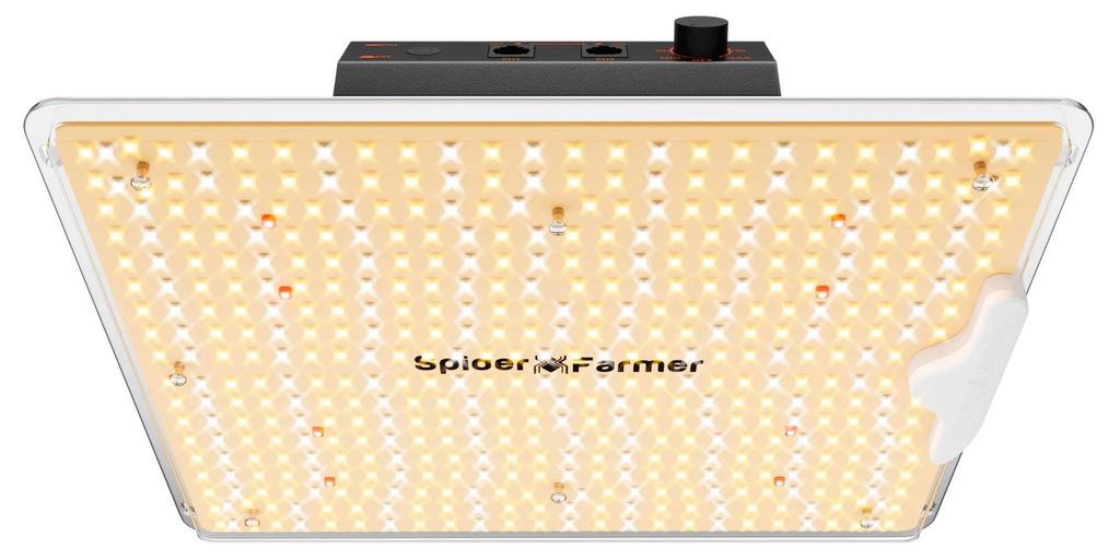 LED Pflanzenlampe - SF-1000-D - Vollspektrum 100 W - Dimmbar mit Drehknopf - 476 LEDs - Abdeckung 60×60 cm - Leise 0 dB - Warmweiß