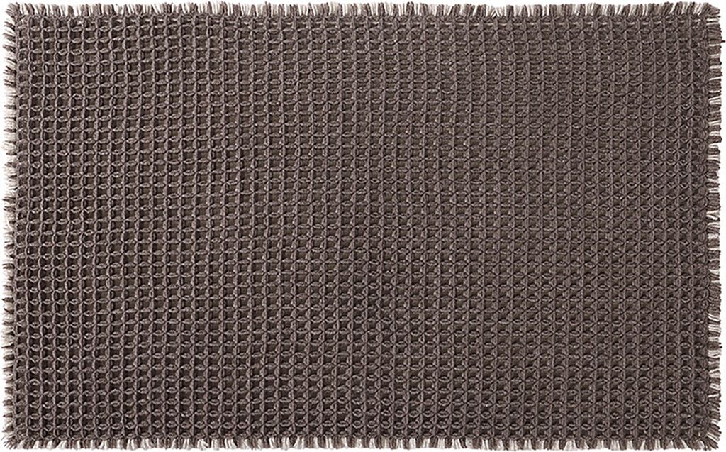 Badematte aus Memory-Schaum mit Waffelstruktur und Quastenbesatz, hochsaugfähig, schnelltrocknend, Bodenunterlage, rutschfester Badezimmerteppich