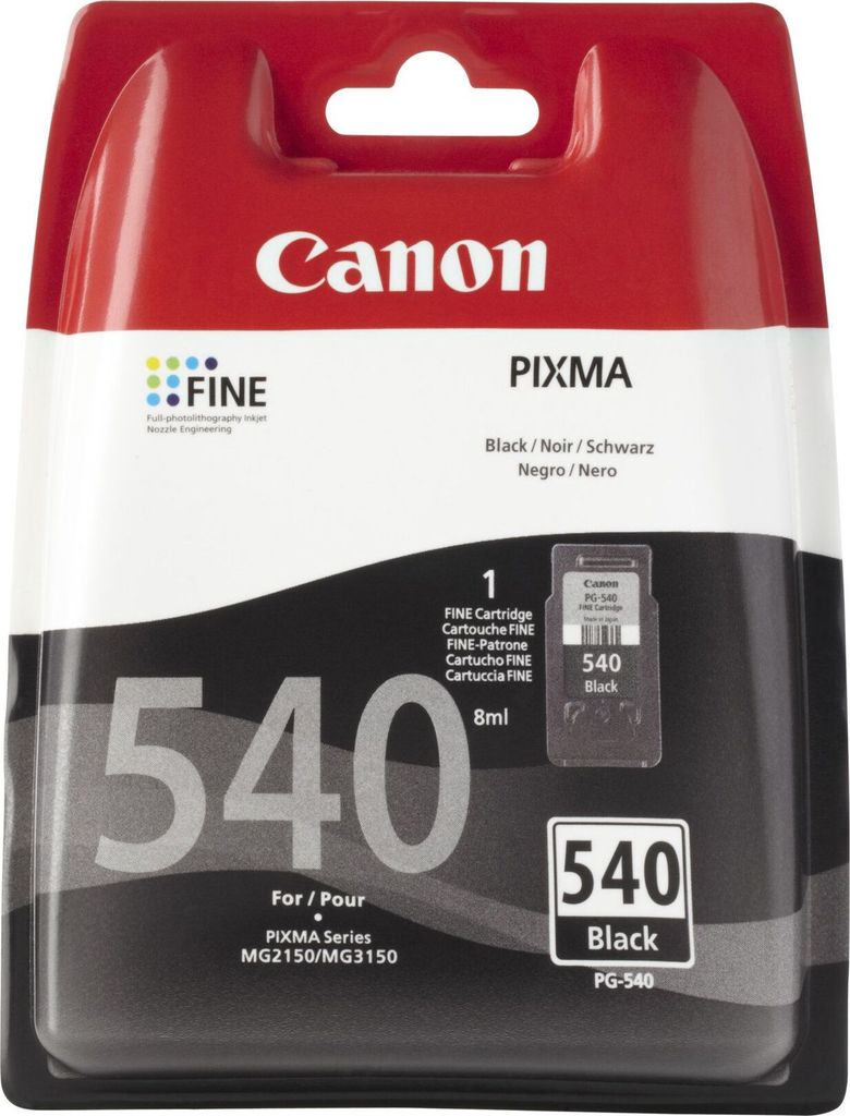 Canon PG-540 Tinte Schwarz, Standardertrag, Schwarz, 8 ml, Produktbild 