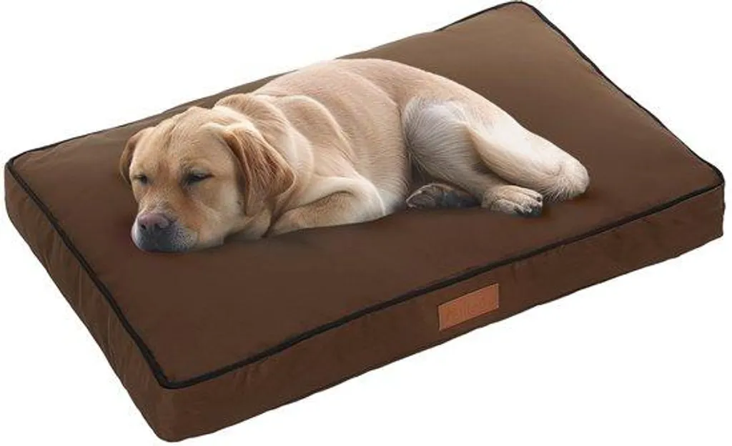 Lit pour chien moelleux XL 100 x 66 cm marron et imperméable de confort