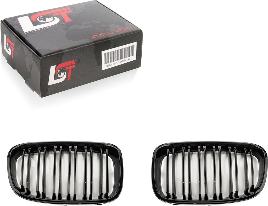 Frontziergitter Nieren Doppelsteg Schwarz glänzend für BMW 1er F20 F21 11-15