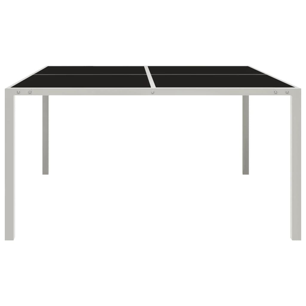 vidaXL Gartentisch 130x130x72 cm Grau Stahl und Glas Immagine del prodotto 
