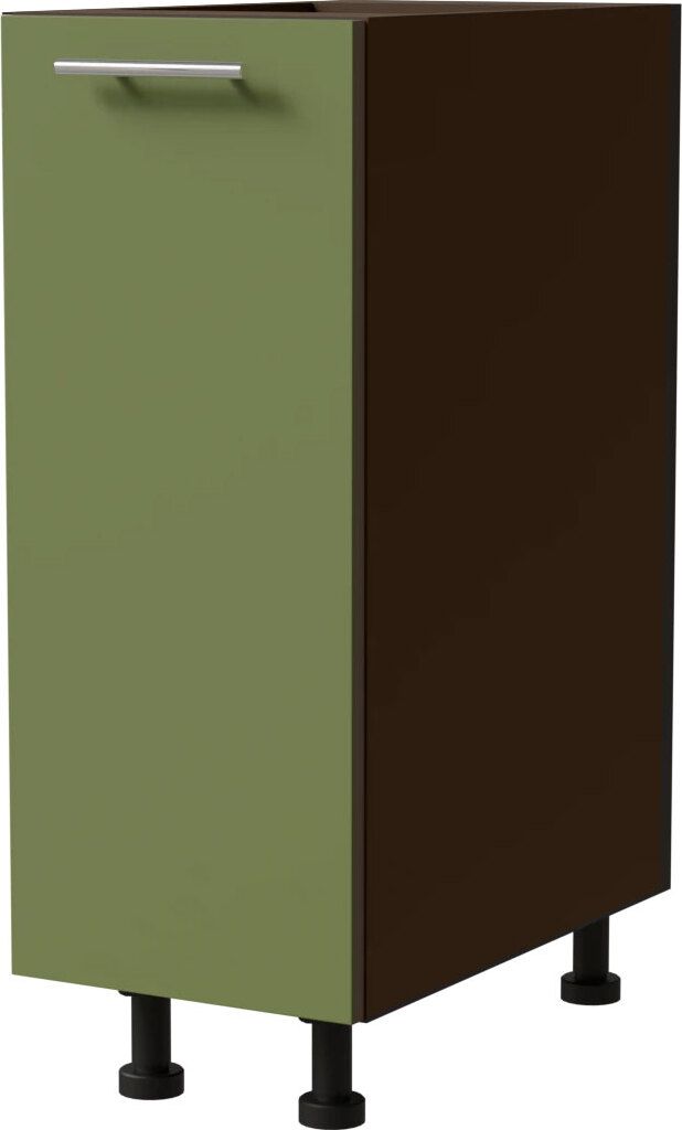 Küchenunterschrank BRERRA 30cm Korbauszug lackiert Farbe wählbar BR-D1D/30/kargo,RAL 6025 farngrün Matt,lava