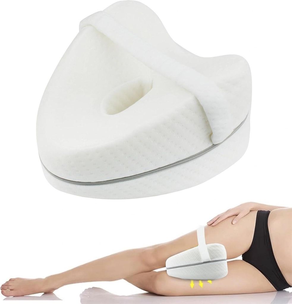 Ergonomisches Beinkissen mit Gurten, lindert Rücken-/Hüftschmerzen, geeignet für Schwangere