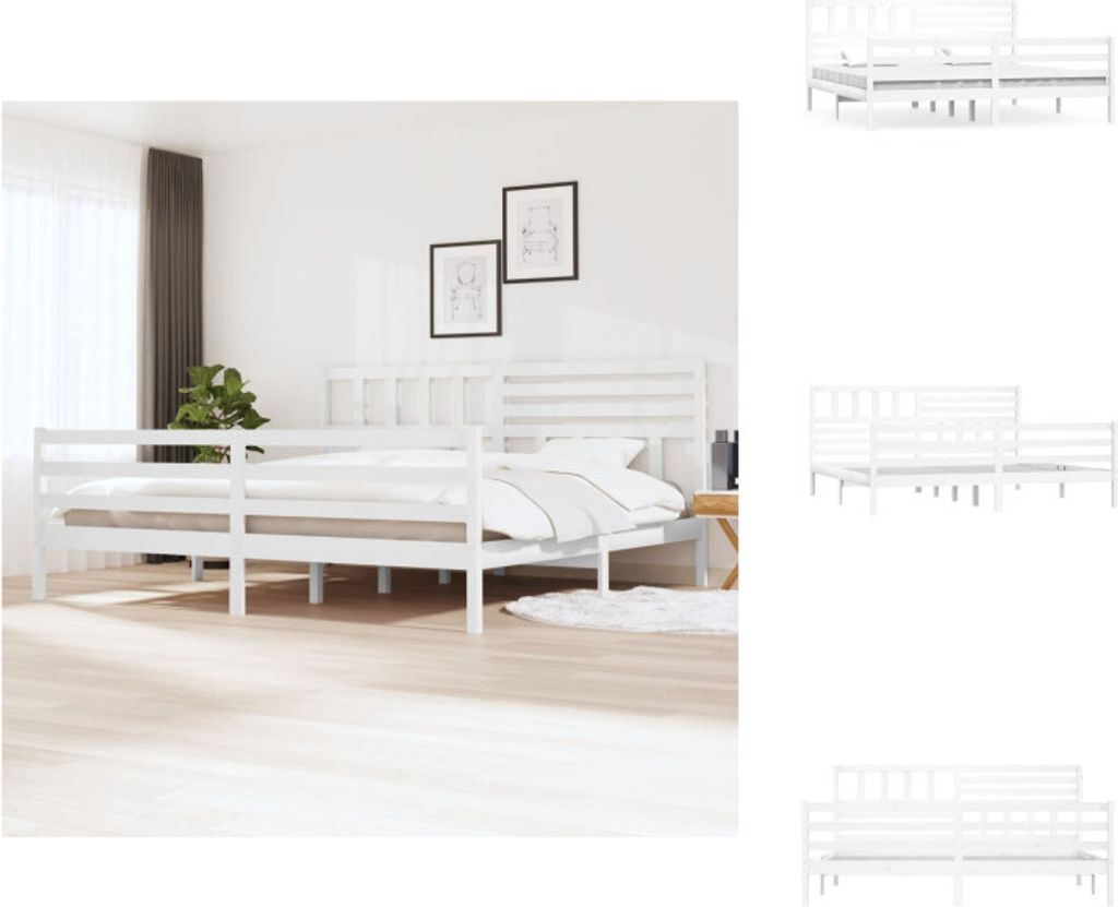 vidaXL Massivholzbett Weiß 200x200 cm - Betten & Bettgestelle