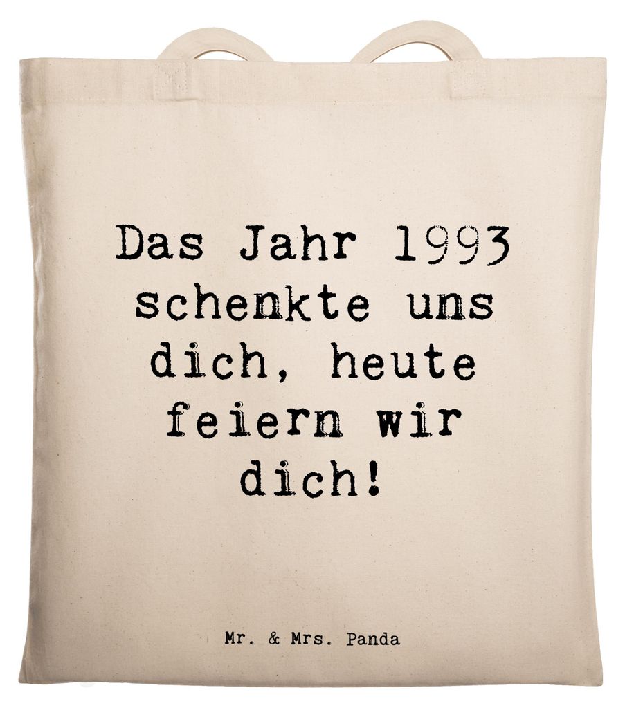 Mr. & Mrs. Panda Baumwolltasche Spruch 1993 Geburtstag - Weiß - Geschenk, canvas tasche, Erinnerungen, Tote Bag, Geburtstagsgeschenk, Shopping, Ha...