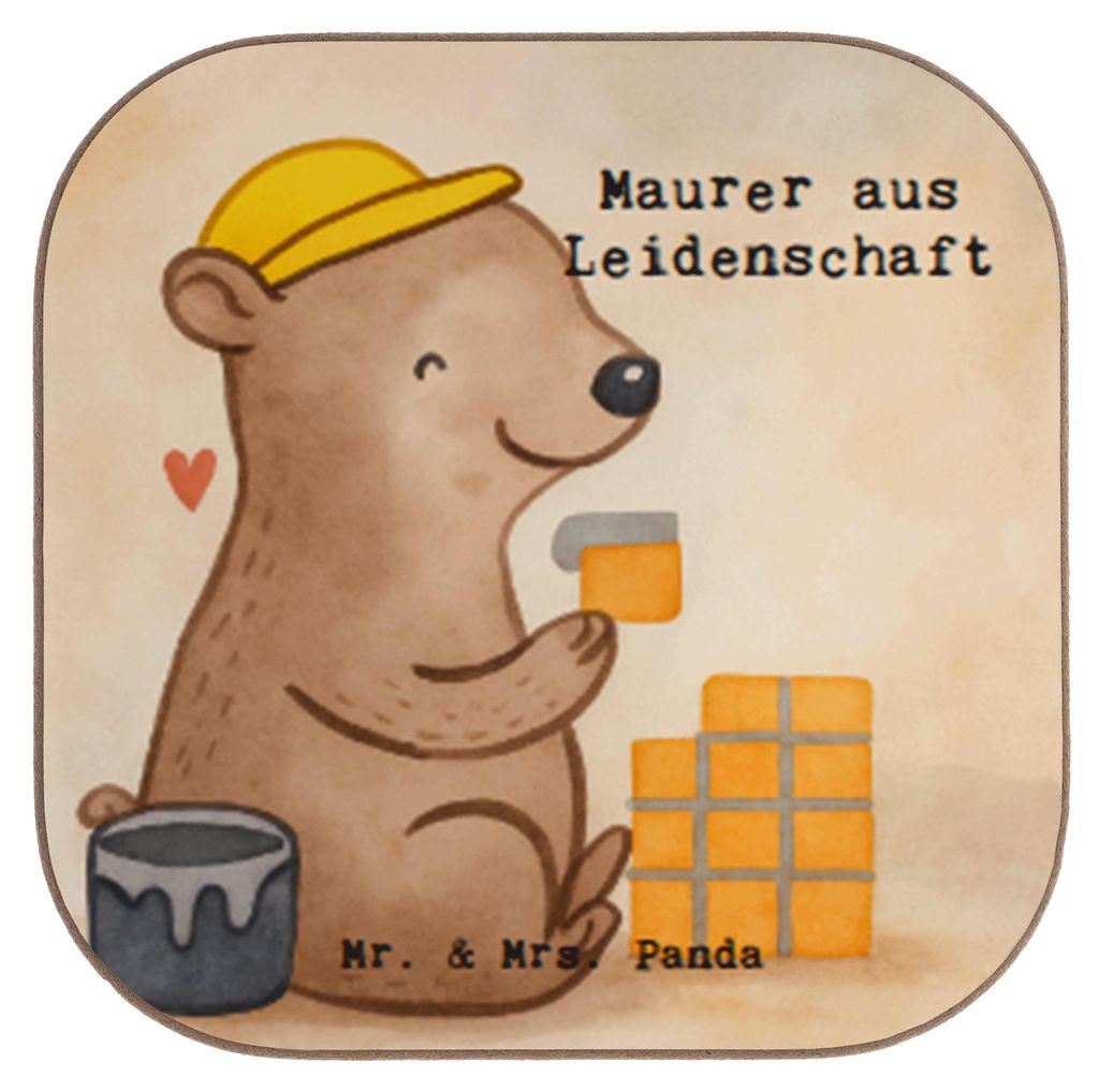Mr. & Mrs. Panda Untersetzer für Gläser Maurer Leidenschaft Design - Weiß - Geschenk, Coaster, Tischuntersetzer, Danke, Spruch, gläseruntersetz...