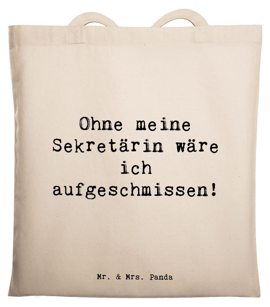 Mr. & Mrs. Panda Schultasche Spruch Sekretärin Helfer - Transparent - Geschenk, meine, Tragetasche, handgefertigte Geschenke, Ansprechpartner, Bü...