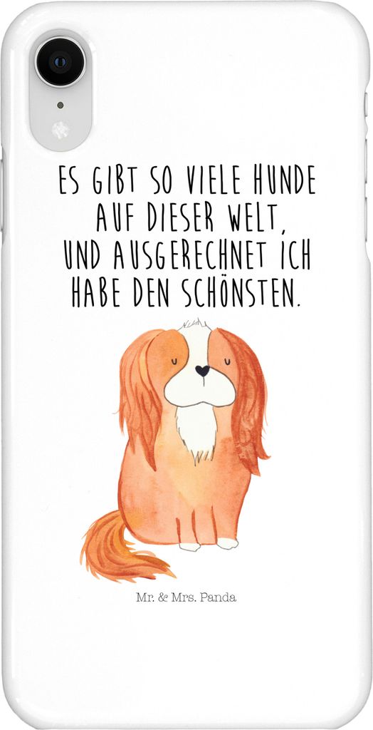 Mr. & Mrs. Panda Iphone XR Handyhülle Hund Cavalier King Charles Spaniel - Weiß - Geschenk, Handy Case, Premium Kunststoff, Cockerspaniel, Sprüc...