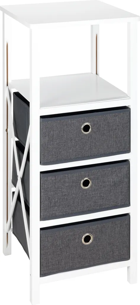 WENKO Étagère de Rangement avec 3 Tiroirs 85x35x34 cm Structure Pliable