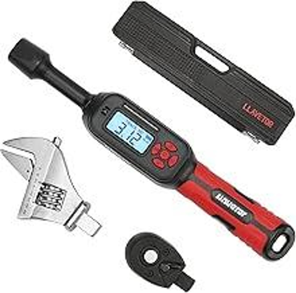 LLAVETOR Digitaler verstellbares Drehmomentschlüssel-Set, 3/8 Antrieb digitaler Drehmomentschlüssel, großer Bereich 3-135 Nm, ±2% Genauigkeit, ...