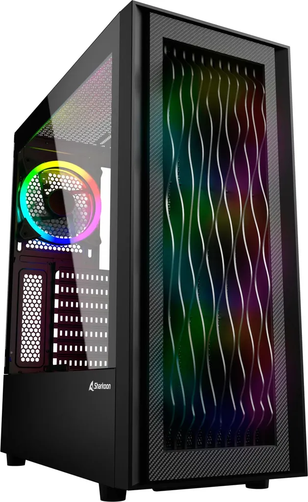 Boîtier PC ATX pour Montage Gaming Sharkoon RGB Wave Fenêtre Transparente
