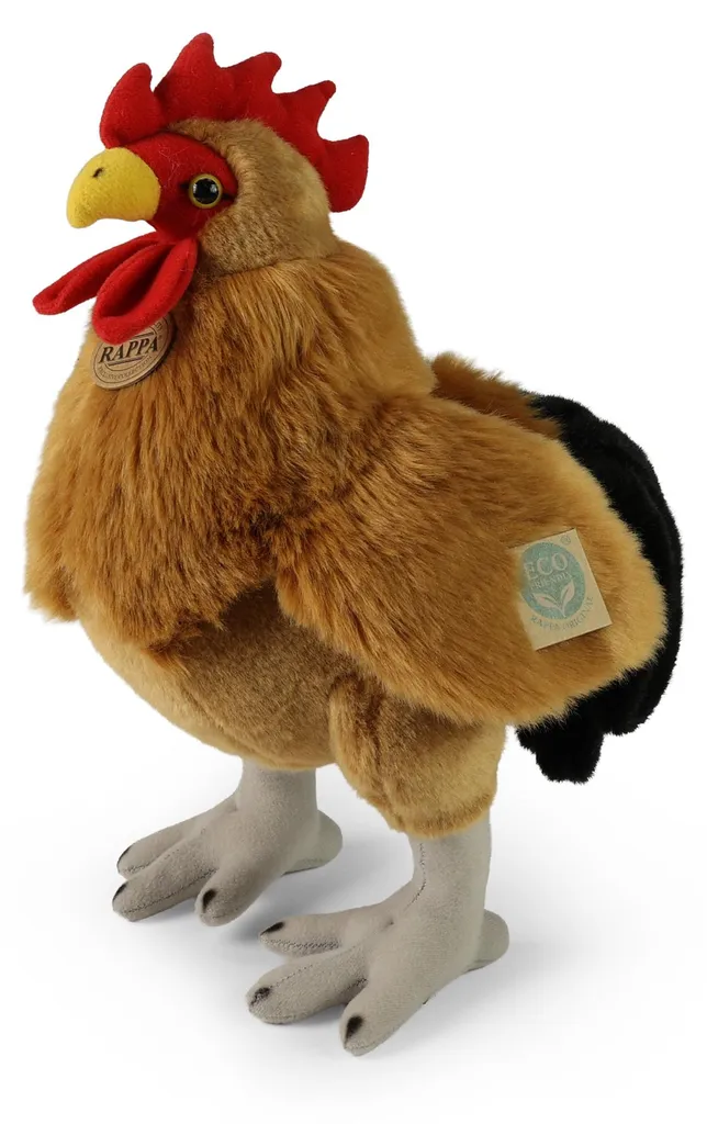 Peluche Coq Écologique 34 cm : Douceur Durable et Design Français