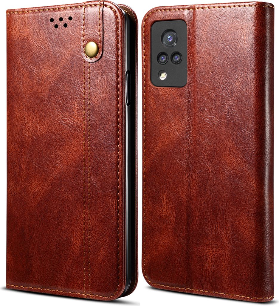 VIVO S9 Hülle, LaimTop Leder Flip Brieftasche Schutzhülle für VIVO S9 Rot