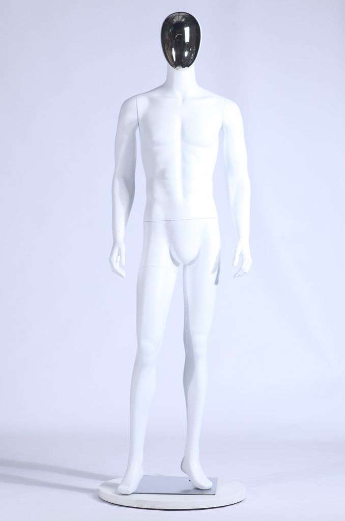 AB+66 Mann schöne abstrakte weiß Matt lackierte Schaufensterpuppe Galvanik Maske Männlich