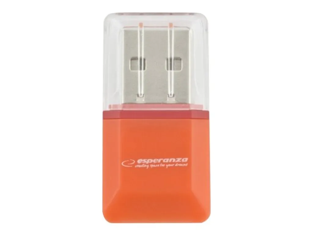 Lettore MicroSD USB 2.0 Esperanza EA134O Arancio - Compatibile Windows/Mac
