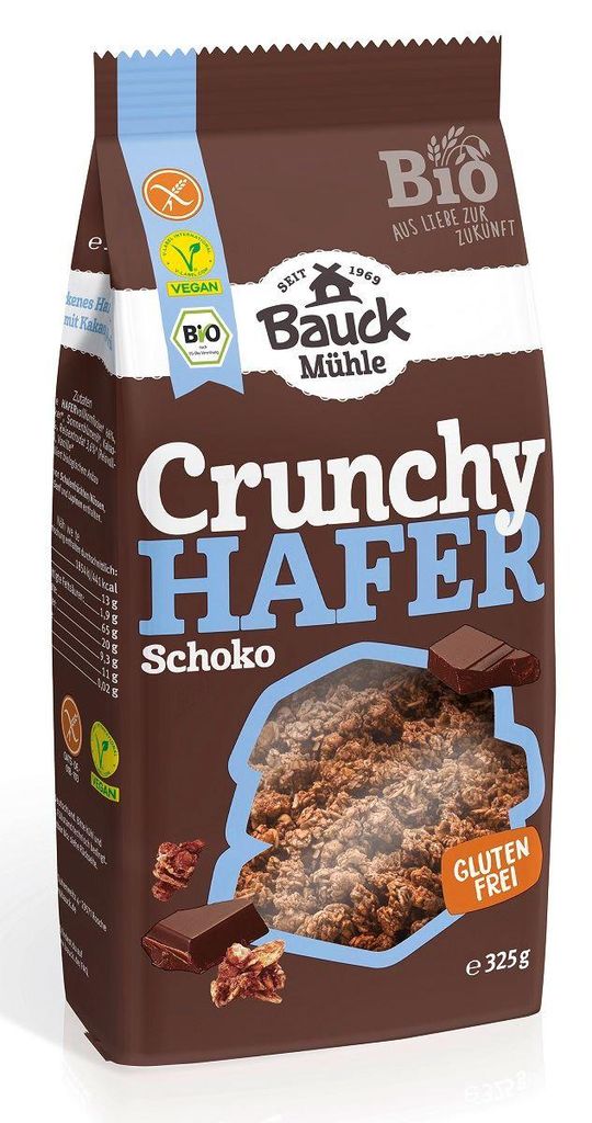 CRUNCHY OWSIANE KAKAOWE BEZGLUTENOWE BIO 325 g - BAUCK HOF