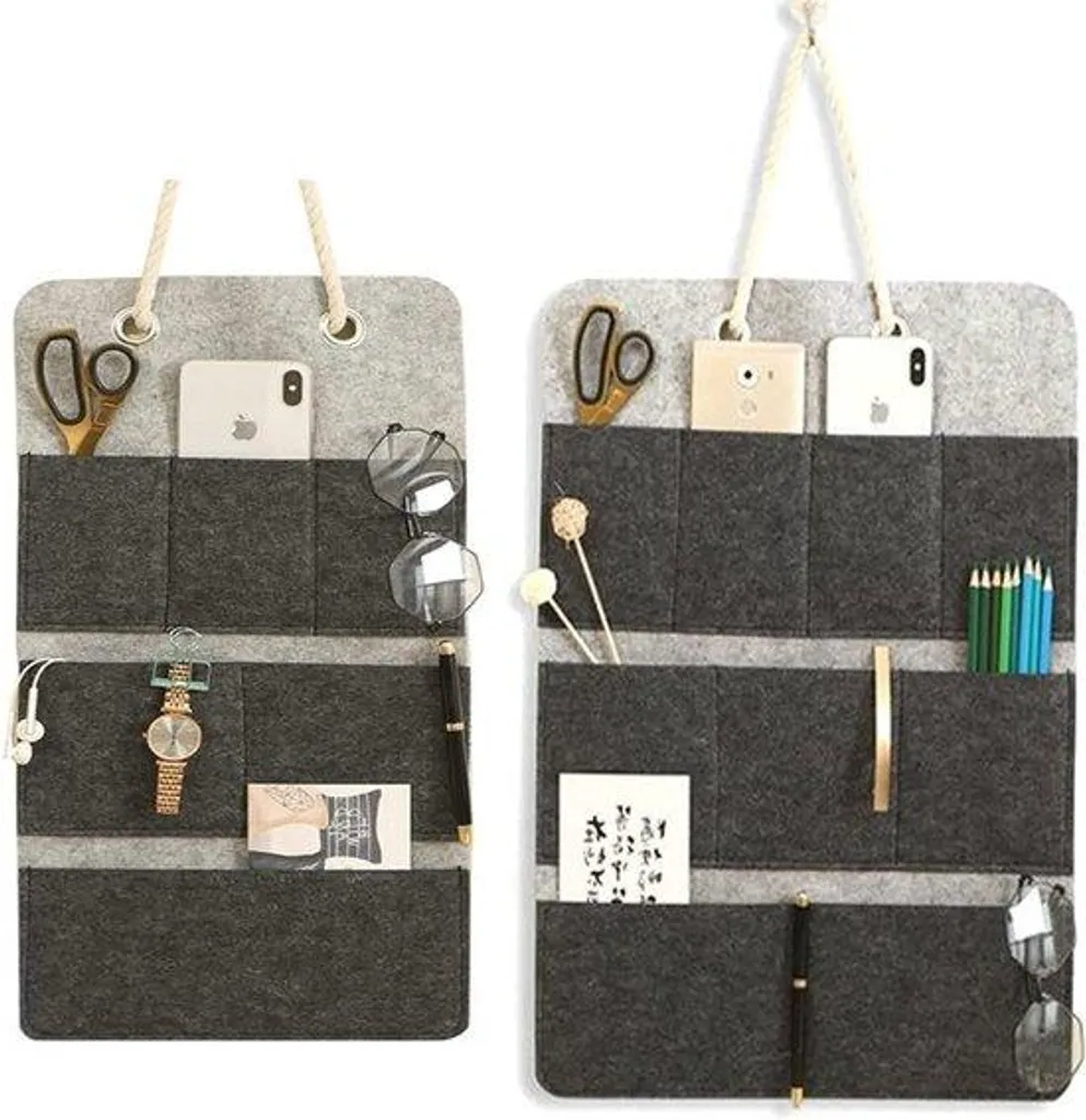 Pochettes de rangement suspendues lot de 2 avec 3 larges poches 30cm