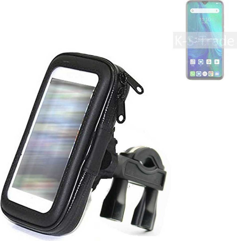 K-S-Trade Fahrrad-Halterung kompatibel mit Ulefone Power 6 Handy-Halterung Halter Lenkstange Fahrradhalterung Motorrad Bike Mount Wasserabweisend