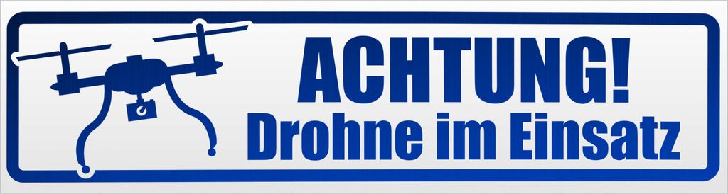 Kiwistar Achtung Drohne im Einsatz Magnetschild Schild magnetisch - 20cm Blau - reflektierend - Magnetfolie für Auto PKW Kfz