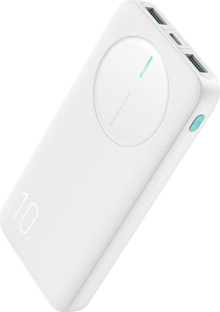 PowerBank 10000 mAh 2x USB Akku Power Zusatz Batterie Typ C Charger Ladegerät in Weiss