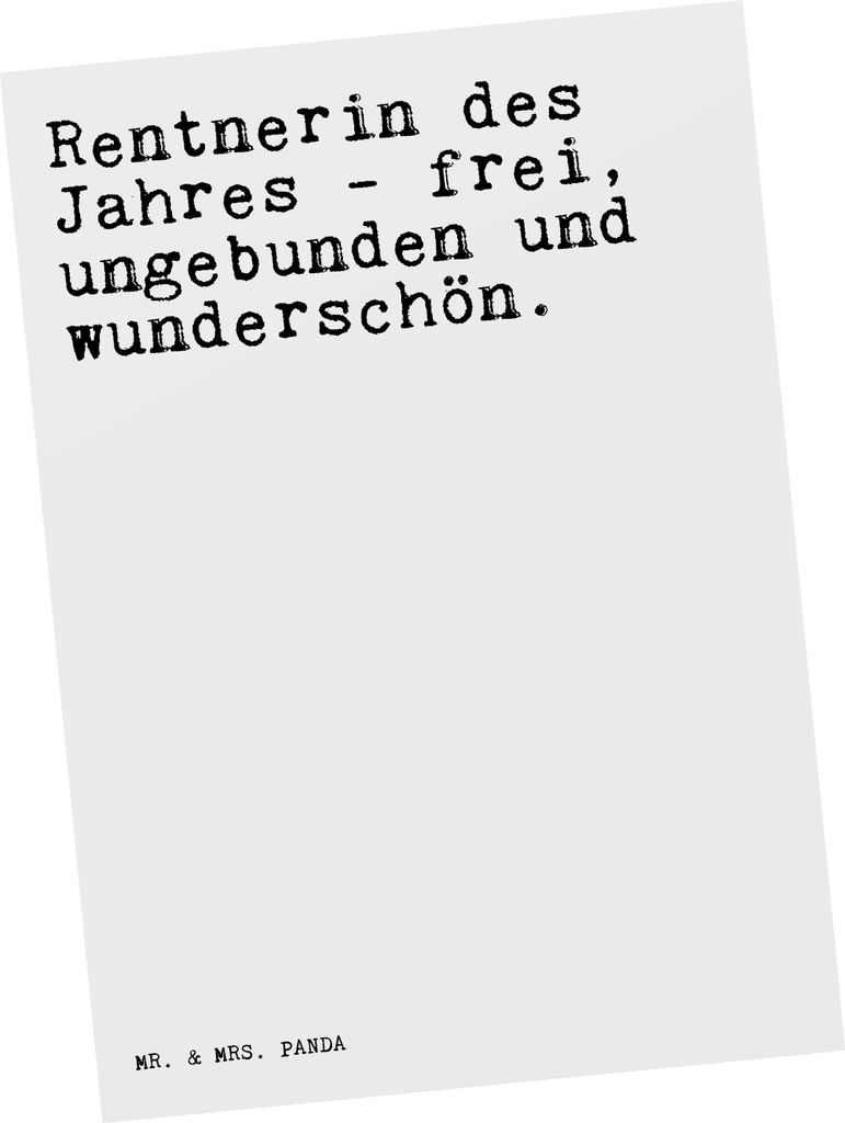 Mr. & Mrs. Panda Postkarte Rentnerin des Jahres -... - Weiß - Geschenk, Ansichtskarte, Sprüche, Grußkarte, Ansichtskarten, Pensionierung, kunstk...