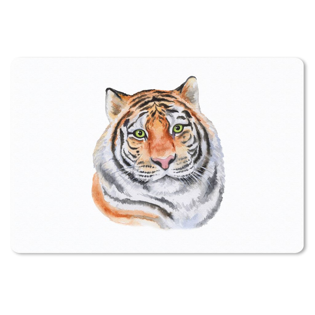 MuchoWow Mauspad Mousepad Tiger - Augen - Weiß 27x18 cm - Mousepads - Maus Mat - Pad - Mausunterlage - Büroartikel - Desk Matten