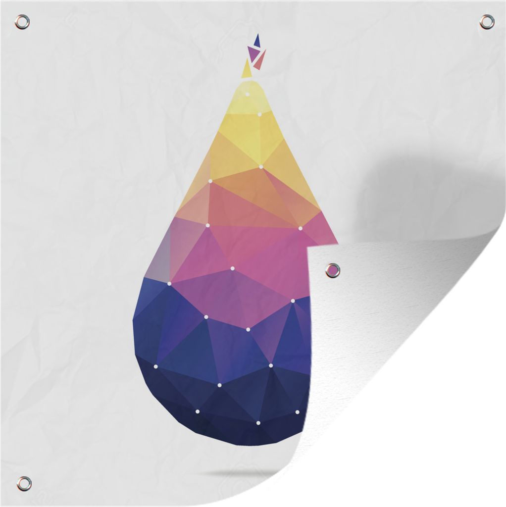 MuchoWow 50x50 cm Outdoor-Poster Gartendeko Sichtschutz Garten Poster für den Garten Eine Illustration eines bunten Tropfens