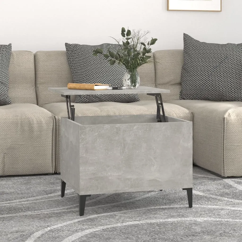 The Living Store tavolino in cemento grigio 60x44,5x45 cm materiale a base di legno