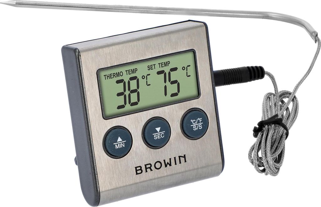 Elektronisches Lebensmittelthermometer mit Sonde, 0–250 °C, Produktbild 