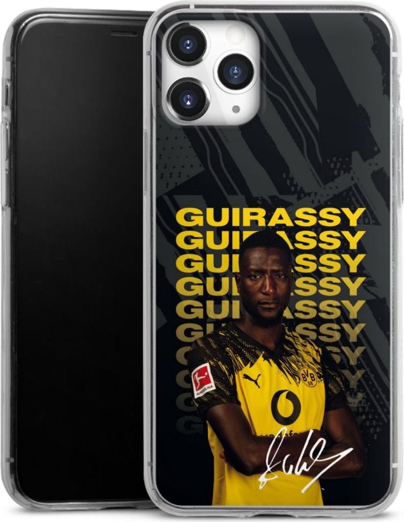 DeinDesign Slim Hülle für Apple iPhone 11 Pro Silikon Case Ultra Dünn Handyhülle BVB Borussia Dortmund Serhou Guirassy