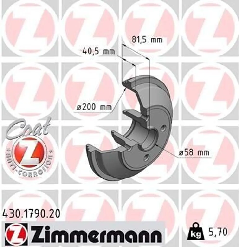 Remplacer tambour de frein Agila B : Pièce Zimmermann 430.1790.20 fiable
